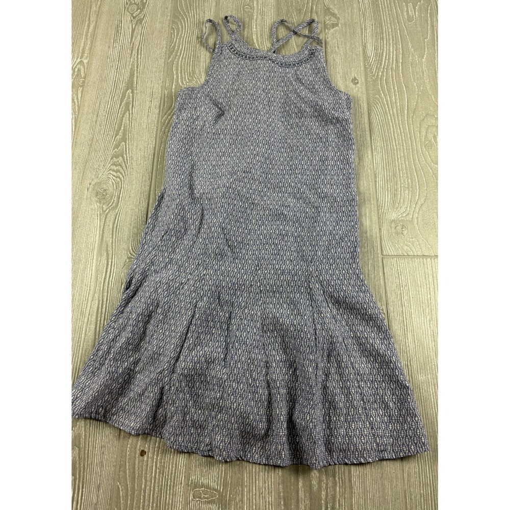 Toad & Co Summer Strappy Dress Gray Geometric Tencel Sundress Womens Size XS